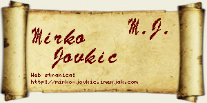 Mirko Jovkić vizit kartica